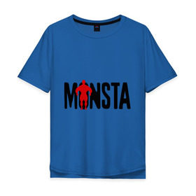 Мужская футболка хлопок Oversize с принтом Monsta в Екатеринбурге, 100% хлопок | свободный крой, круглый ворот, “спинка” длиннее передней части | monsta | силовой спорт | силовой экстрим | спорт