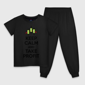 Детская пижама хлопок с принтом Keep calm andTake profit. в Екатеринбурге, 100% хлопок |  брюки и футболка прямого кроя, без карманов, на брюках мягкая резинка на поясе и по низу штанин
 | keep calm | take profit | делайте прибыль | прибыль | сохраняйте спокойствие