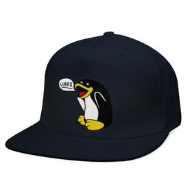 Кепка снепбек с прямым козырьком с принтом Пингвин: Linux в Екатеринбурге, хлопок 100% |  | пингвин