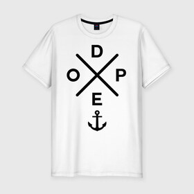 Мужская футболка премиум с принтом Dope Anchor в Екатеринбурге, 92% хлопок, 8% лайкра | приталенный силуэт, круглый вырез ворота, длина до линии бедра, короткий рукав | Тематика изображения на принте: 