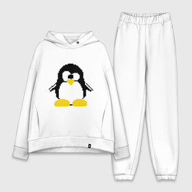 Женский костюм хлопок Oversize с принтом Битовый пингвин Linux в Екатеринбурге,  |  | админам | компьютерные | линукс | операционная система | ос