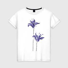 Женская футболка хлопок с принтом Другие цветы в Екатеринбурге, 100% хлопок | прямой крой, круглый вырез горловины, длина до линии бедер, слегка спущенное плечо | девушкам | красивые рисунки | цветочки
