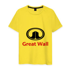 Мужская футболка хлопок с принтом Great Wall logo в Екатеринбурге, 100% хлопок | прямой крой, круглый вырез горловины, длина до линии бедер, слегка спущенное плечо. | great wall | greatwall | автобренды | автолюбителям | бренд | для автовладельцев | для автолюбителей | лого | логотип