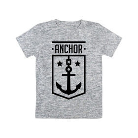 Детская футболка хлопок с принтом Anchor Shield в Екатеринбурге, 100% хлопок | круглый вырез горловины, полуприлегающий силуэт, длина до линии бедер | anchor shield | анкор | море | морская тема | моряк | якорь | яхтклуб