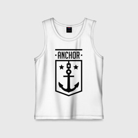 Детская майка хлопок с принтом Anchor Shield в Екатеринбурге,  |  | anchor shield | анкор | море | морская тема | моряк | якорь | яхтклуб