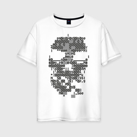 Женская футболка хлопок Oversize с принтом watch dogs skull в Екатеринбурге, 100% хлопок | свободный крой, круглый ворот, спущенный рукав, длина до линии бедер
 | знаки | сторожевые псы | цифры | череп