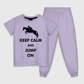 Детская пижама хлопок с принтом Keep Calm - конный спорт - лошади в Екатеринбурге, 100% хлопок |  брюки и футболка прямого кроя, без карманов, на брюках мягкая резинка на поясе и по низу штанин
 | keep calm | конный | лошади