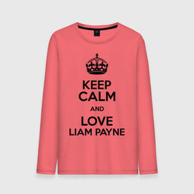 Мужской лонгслив хлопок с принтом Keep calm and love Liam Payne в Екатеринбурге, 100% хлопок |  | 1d | keep calm | liam payne | music | one direction | лиам пейн