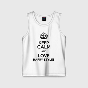 Детская майка хлопок с принтом Keep calm and love Harry Styles в Екатеринбурге,  |  | 1d | harry styles | keep calm | music | one direction | гарри стайлс