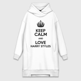 Платье-худи хлопок с принтом Keep calm and love Harry Styles в Екатеринбурге,  |  | 1d | harry styles | keep calm | music | one direction | гарри стайлс