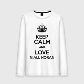 Мужской лонгслив хлопок с принтом Keep calm and love Niall Horan в Екатеринбурге, 100% хлопок |  | 1d | keep calm | music | niall horan | one direction | найл хоран