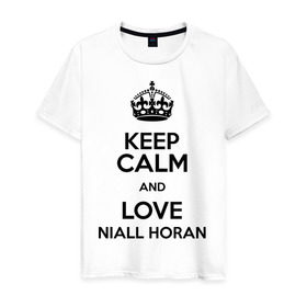 Мужская футболка хлопок с принтом Keep calm and love Niall Horan в Екатеринбурге, 100% хлопок | прямой крой, круглый вырез горловины, длина до линии бедер, слегка спущенное плечо. | Тематика изображения на принте: 1d | keep calm | music | niall horan | one direction | найл хоран