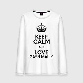 Мужской лонгслив хлопок с принтом Keep calm and love Zayn Malik в Екатеринбурге, 100% хлопок |  | 1d | keep calm | music | one direction | zayn malik | зейн малик