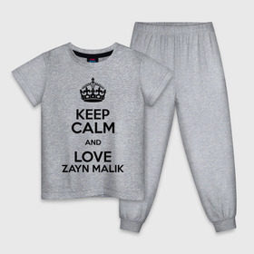 Детская пижама хлопок с принтом Keep calm and love Zayn Malik в Екатеринбурге, 100% хлопок |  брюки и футболка прямого кроя, без карманов, на брюках мягкая резинка на поясе и по низу штанин
 | 1d | keep calm | music | one direction | zayn malik | зейн малик