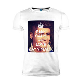 Мужская футболка премиум с принтом Keep calm and love Zayn Malik в Екатеринбурге, 92% хлопок, 8% лайкра | приталенный силуэт, круглый вырез ворота, длина до линии бедра, короткий рукав | 1d | keep calm | music | one direction | zayn malik | зейн малик