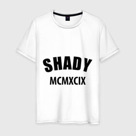 Мужская футболка хлопок с принтом Shady MCMXCIX в Екатеринбурге, 100% хлопок | прямой крой, круглый вырез горловины, длина до линии бедер, слегка спущенное плечо. | хип хоп