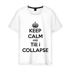 Мужская футболка хлопок с принтом Till i collapse в Екатеринбурге, 100% хлопок | прямой крой, круглый вырез горловины, длина до линии бедер, слегка спущенное плечо. | хип хоп