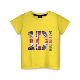 Детская футболка хлопок с принтом 1D в Екатеринбурге, 100% хлопок | круглый вырез горловины, полуприлегающий силуэт, длина до линии бедер | 1d | british flag | flag | keep calm | music | one direction | британский флаг | флаг