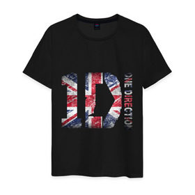 Мужская футболка хлопок с принтом 1D в Екатеринбурге, 100% хлопок | прямой крой, круглый вырез горловины, длина до линии бедер, слегка спущенное плечо. | 1d | british flag | flag | keep calm | music | one direction | британский флаг | флаг
