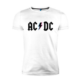 Мужская футболка премиум с принтом ACDC в Екатеринбурге, 92% хлопок, 8% лайкра | приталенный силуэт, круглый вырез ворота, длина до линии бедра, короткий рукав | acdc | rock | блюз рок | рок | рок группа | рок н ролл | хард рок | эйсидиси