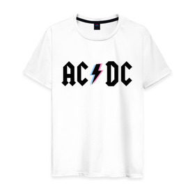 Мужская футболка хлопок с принтом ACDC в Екатеринбурге, 100% хлопок | прямой крой, круглый вырез горловины, длина до линии бедер, слегка спущенное плечо. | Тематика изображения на принте: acdc | rock | блюз рок | рок | рок группа | рок н ролл | хард рок | эйсидиси