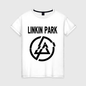 Женская футболка хлопок с принтом Linkin Park в Екатеринбурге, 100% хлопок | прямой крой, круглый вырез горловины, длина до линии бедер, слегка спущенное плечо | linkin park | rock | альтернативный метал | альтернативный рок | линкин парк | ню метал | рок | рэпкор | электроник рок