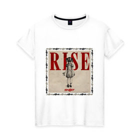 Женская футболка хлопок с принтом Rise skillet в Екатеринбурге, 100% хлопок | прямой крой, круглый вырез горловины, длина до линии бедер, слегка спущенное плечо | rise | skillet | toplanding | альтернативный рок | лого | логотип | рок | рок группа | рок группы | симфонический рок | христианский рок