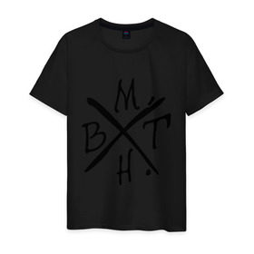 Мужская футболка хлопок с принтом BMTH в Екатеринбурге, 100% хлопок | прямой крой, круглый вырез горловины, длина до линии бедер, слегка спущенное плечо. | bmth | bring me the horizon | hardcore | kubana 2014 | rock | дэткор | музыка | рок | рок группы