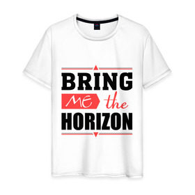 Мужская футболка хлопок с принтом Bring me the horizon в Екатеринбурге, 100% хлопок | прямой крой, круглый вырез горловины, длина до линии бедер, слегка спущенное плечо. | bmth | bring me the horizon | hardcore | kubana 2014 | rock | дэткор | музыка | рок | рок группы
