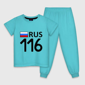 Детская пижама хлопок с принтом Республика Татарстан (116) в Екатеринбурге, 100% хлопок |  брюки и футболка прямого кроя, без карманов, на брюках мягкая резинка на поясе и по низу штанин
 | Тематика изображения на принте: 