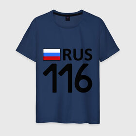 Мужская футболка хлопок с принтом Республика Татарстан (116) в Екатеринбурге, 100% хлопок | прямой крой, круглый вырез горловины, длина до линии бедер, слегка спущенное плечо. | 