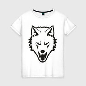 Женская футболка хлопок с принтом Сопротивление (white) в Екатеринбурге, 100% хлопок | прямой крой, круглый вырез горловины, длина до линии бедер, слегка спущенное плечо | белый волк | волк | русский | сопротивление | я русский