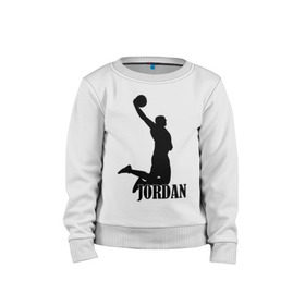 Детский свитшот хлопок с принтом Michael Jordan. в Екатеринбурге, 100% хлопок | круглый вырез горловины, эластичные манжеты, пояс и воротник | basketball | баскетбол | джордан | майкл джордан | спорт