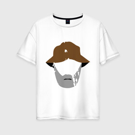 Женская футболка хлопок Oversize с принтом Владелец фермы в Екатеринбурге, 100% хлопок | свободный крой, круглый ворот, спущенный рукав, длина до линии бедер
 | борода | зомби