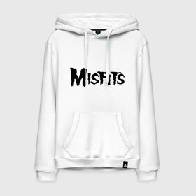 Мужская толстовка хлопок с принтом Misfits logo в Екатеринбурге, френч-терри, мягкий теплый начес внутри (100% хлопок) | карман-кенгуру, эластичные манжеты и нижняя кромка, капюшон с подкладом и шнурком | misfits