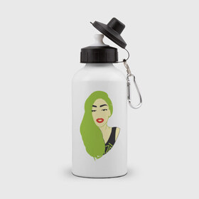 Бутылка спортивная с принтом Lady Gaga style в Екатеринбурге, металл | емкость — 500 мл, в комплекте две пластиковые крышки и карабин для крепления | 