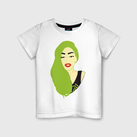 Детская футболка хлопок с принтом Lady Gaga style в Екатеринбурге, 100% хлопок | круглый вырез горловины, полуприлегающий силуэт, длина до линии бедер | 