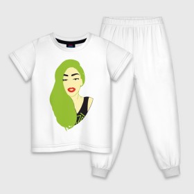 Детская пижама хлопок с принтом Lady Gaga style в Екатеринбурге, 100% хлопок |  брюки и футболка прямого кроя, без карманов, на брюках мягкая резинка на поясе и по низу штанин
 | 