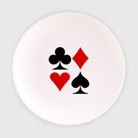 Тарелка с принтом Масти карт в Екатеринбурге, фарфор | диаметр - 210 мм
диаметр для нанесения принта - 120 мм | poker | игра | игры | карточная игра | карты | масти карт | покер