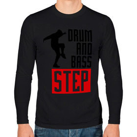 Мужской лонгслив хлопок с принтом Drum and Bass Step в Екатеринбурге, 100% хлопок |  | dnb | dub step | dubstep | музыка