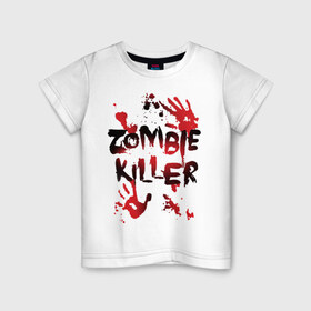 Детская футболка хлопок с принтом Zombie Killer в Екатеринбурге, 100% хлопок | круглый вырез горловины, полуприлегающий силуэт, длина до линии бедер | Тематика изображения на принте: 