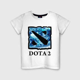 Детская футболка хлопок с принтом Dota 2 logo blue в Екатеринбурге, 100% хлопок | круглый вырез горловины, полуприлегающий силуэт, длина до линии бедер | дота | компьютерные игры