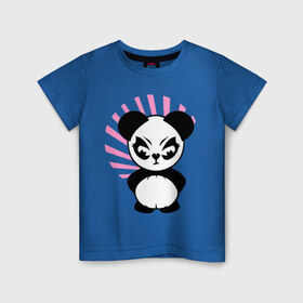 Детская футболка хлопок с принтом Злая панда. в Екатеринбурге, 100% хлопок | круглый вырез горловины, полуприлегающий силуэт, длина до линии бедер | животные | звери | злой | медведь | медвежонок | мишка | прикольные картинки