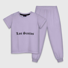 Детская пижама хлопок с принтом Los Santos в Екатеринбурге, 100% хлопок |  брюки и футболка прямого кроя, без карманов, на брюках мягкая резинка на поясе и по низу штанин
 | Тематика изображения на принте: gta | los santos | гта | игры | лос сантос