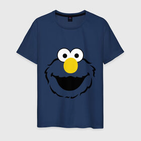 Мужская футболка хлопок с принтом Sesame Street Elmo Big Smile в Екатеринбурге, 100% хлопок | прямой крой, круглый вырез горловины, длина до линии бедер, слегка спущенное плечо. | cookie monster | elmo | sesame street | улица сезам