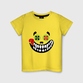 Детская футболка хлопок с принтом Зубастый смайл в Екатеринбурге, 100% хлопок | круглый вырез горловины, полуприлегающий силуэт, длина до линии бедер | crazy | зубастик | пуговицы | смайл | улыбка