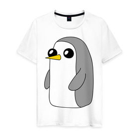 Мужская футболка хлопок с принтом Гантер в Екатеринбурге, 100% хлопок | прямой крой, круглый вырез горловины, длина до линии бедер, слегка спущенное плечо. | пингвин
