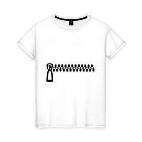 Женская футболка хлопок с принтом Молния - карман в Екатеринбурге, 100% хлопок | прямой крой, круглый вырез горловины, длина до линии бедер, слегка спущенное плечо | 