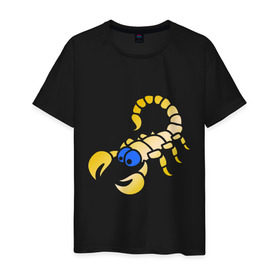 Мужская футболка хлопок с принтом Скорпион в Екатеринбурге, 100% хлопок | прямой крой, круглый вырез горловины, длина до линии бедер, слегка спущенное плечо. | 