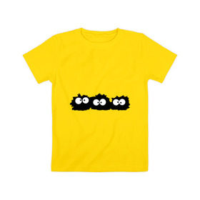 Детская футболка хлопок с принтом Монстрики в Екатеринбурге, 100% хлопок | круглый вырез горловины, полуприлегающий силуэт, длина до линии бедер | глаза | монстр | монстрики | позитив | пушистики | смайл